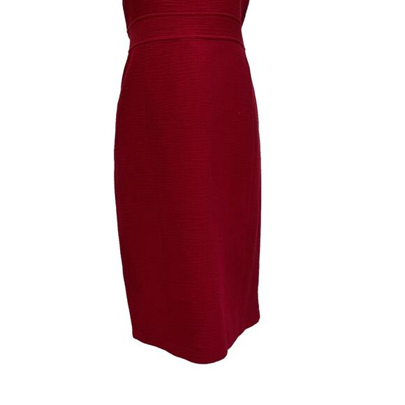 J. Crew Dress Sz 10 Red Wool Strapless Midi Zip up Classic Preppy Careerwear - Picture 3 of 11